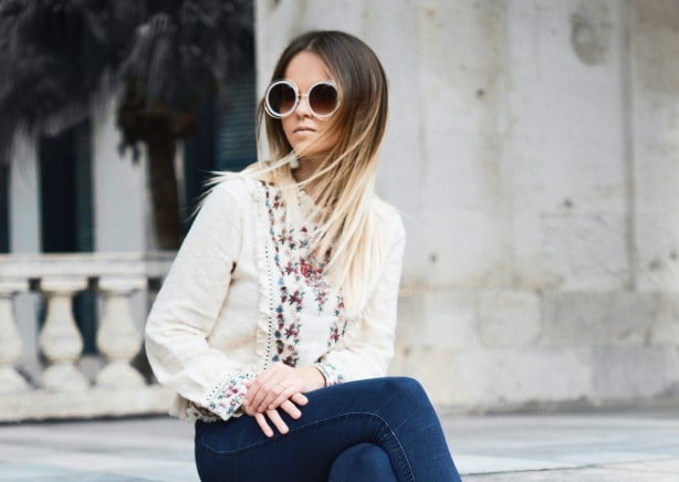 silver-framed trendy sunglasses!